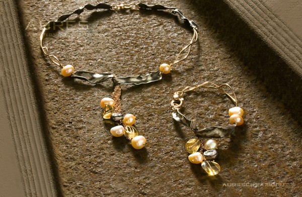 Parure-Ruggine-oro-bianco-perle-quarzi-citrino.jpg